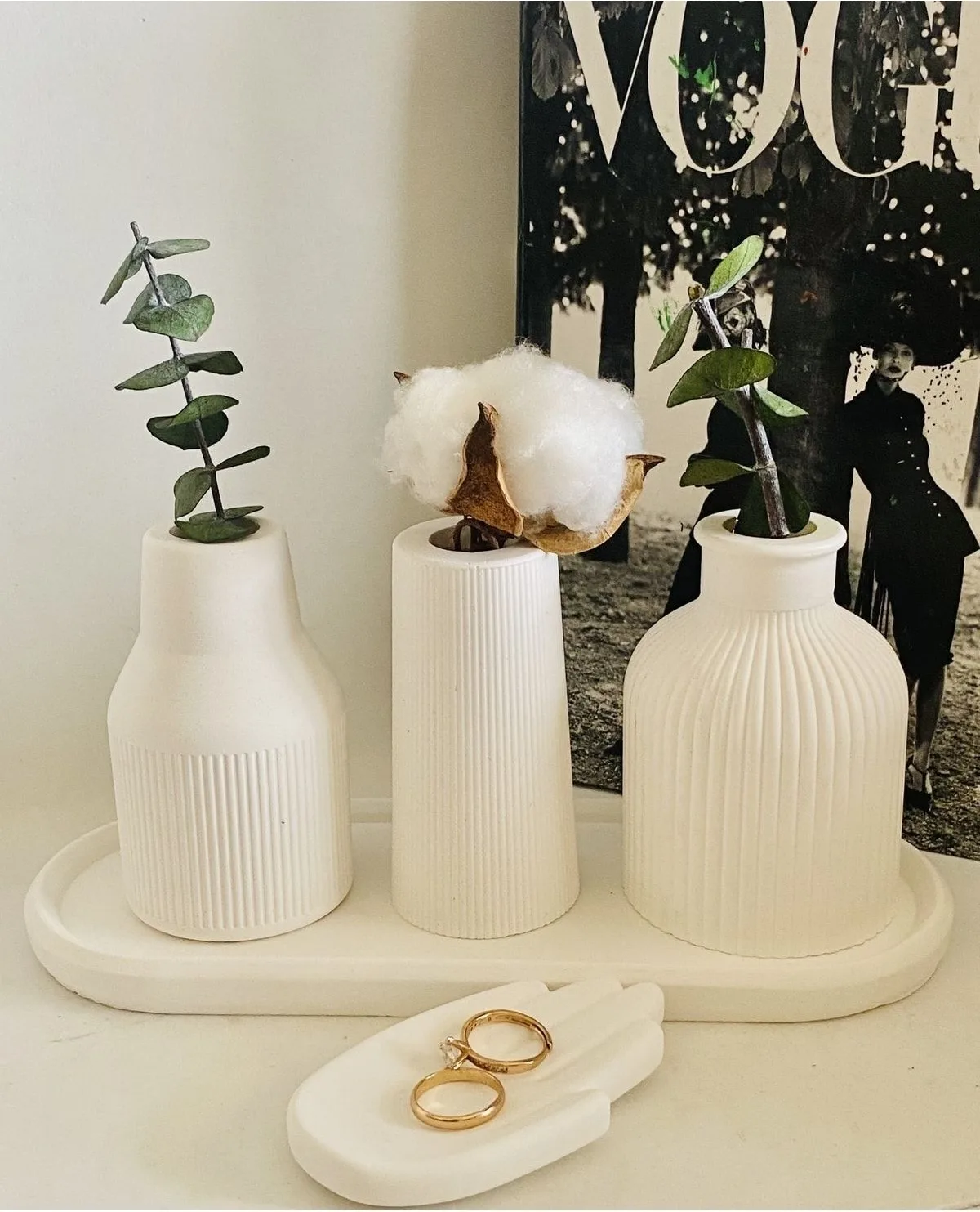 Bohem Vazo Set 3lü Ve Tabaklı