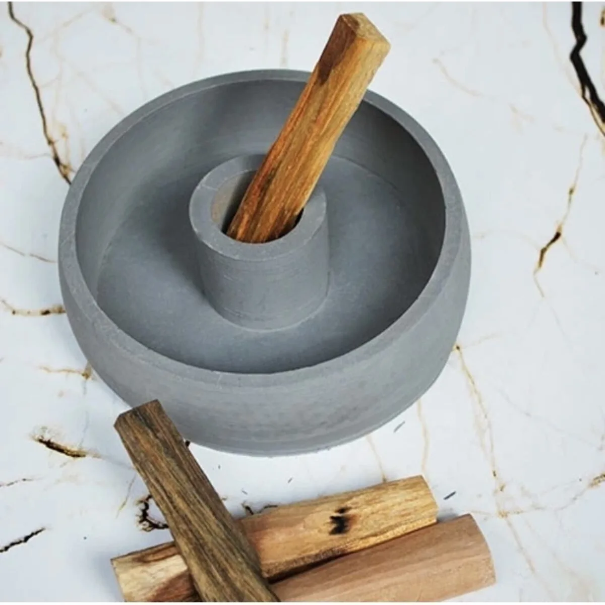 Palo Santo Tütsü Tabağı Gri / Tütsülük/ Veya Beton Şamdan